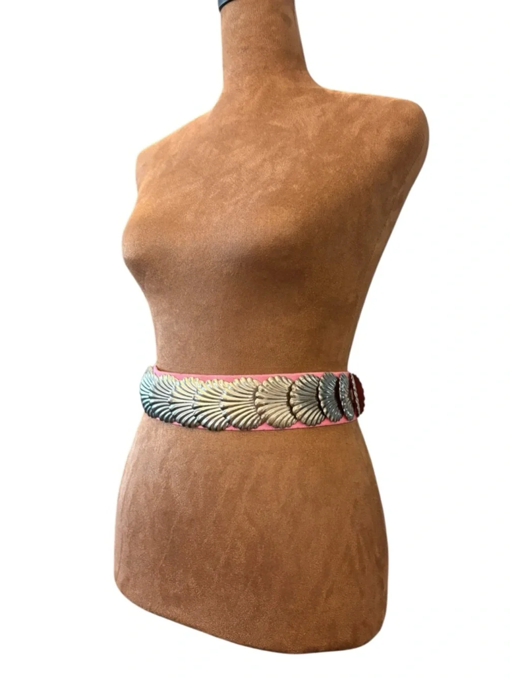 Silver-Tone Shell Waist Belt Fish Scale 25-29” Stretch‎ Mermaidcore Festival